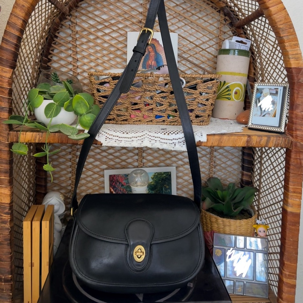 Black Leather Crossbody Bag